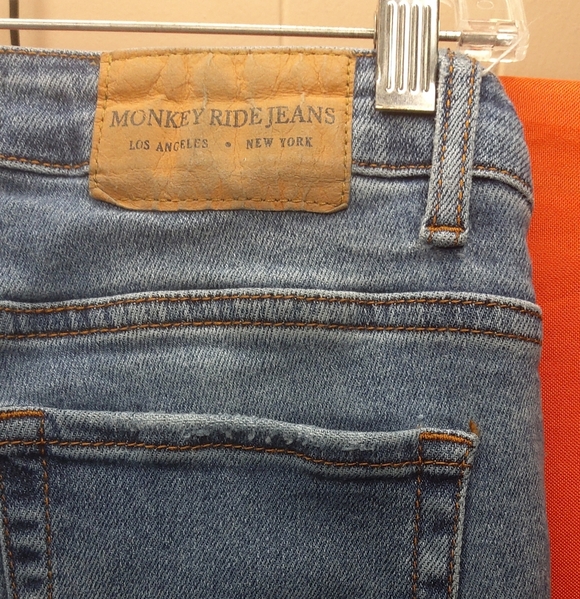 Monkey Ride Distressed Blue Jeans - Picture 4 of 5
